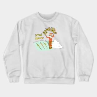 spread cheer // retro christmas surf art by surfy birdy Crewneck Sweatshirt